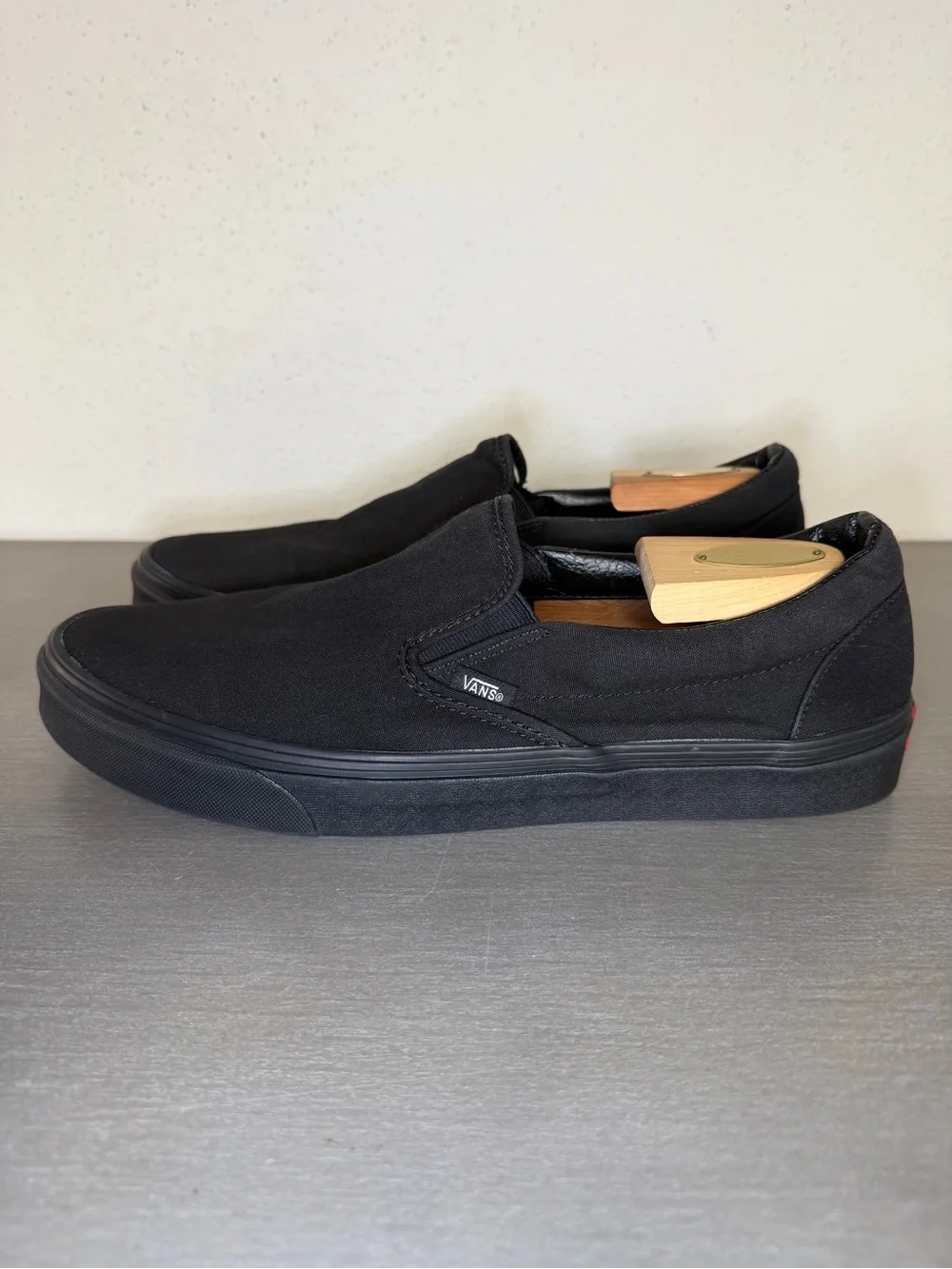 Vans Classic Slip On Black Canvas Shoes Men’s 13 Women’s 14.5 Casual Sneakers